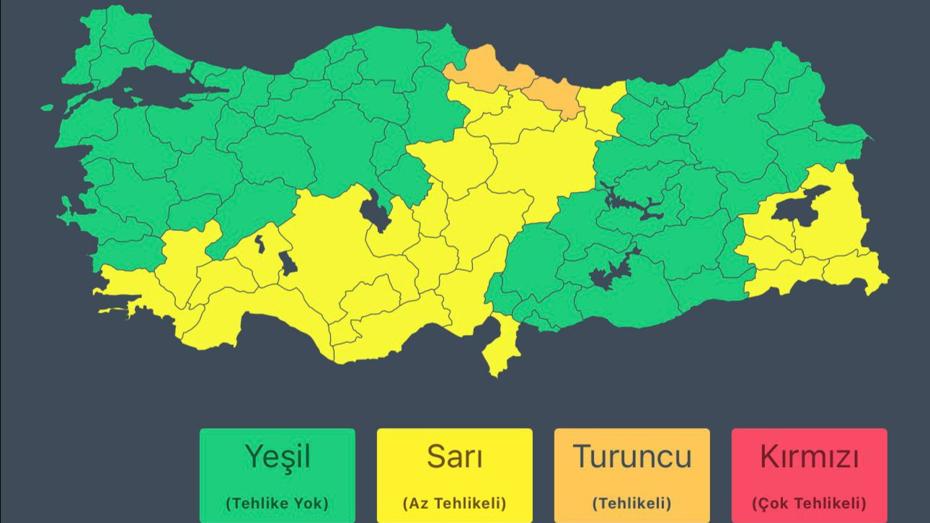 İçişleri Bakanlığından Yoğun Yağış ve Fırtına Uyarısı