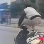 Adana’da Şaşırtan Anlar! Motosiklet Sürmeye Çömelerek Başladı, Yatarak Devam Etti